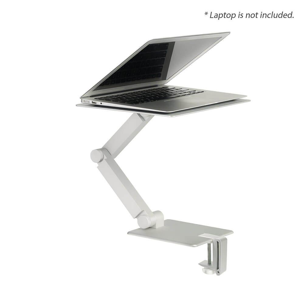 silver white flexible laptop stand with macbook air pro 13 15 Maxtand Rmour by creatiodesign
