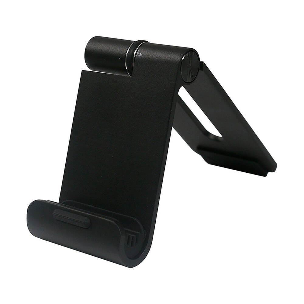all black aluminum foldable phone stand, pocket size cellphone holder, mini